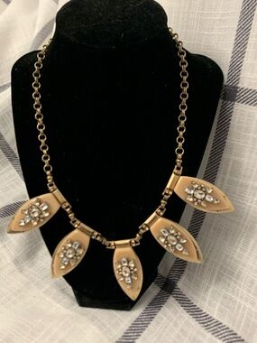 vintage Beige Statement Necklace  Known as the Crystal Dart or Povlova Necklace